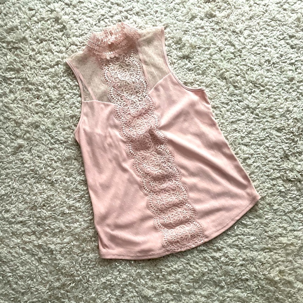 🚫**SOLD** Express lace polka dot tank top XS NWT